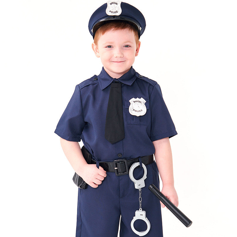 Halloween Boy Police Uniform Suit