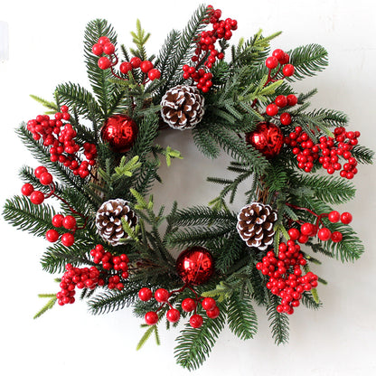 Christmas PE Pine Needle Vine Ring Garland Decorations