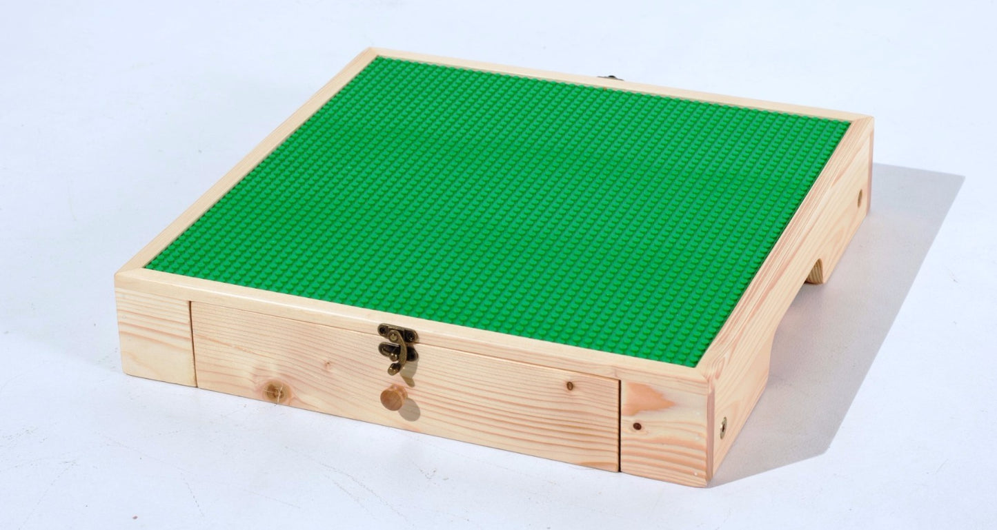 Table de jeu de rangement compatible avec les blocs, tableau pliant en bois sur mesure pour enfants