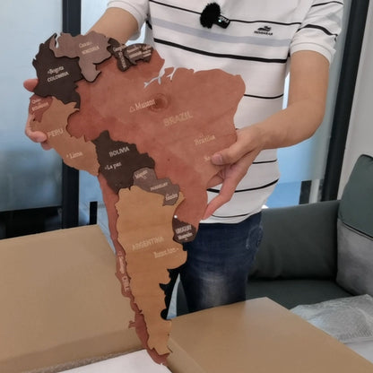 Arte de pared con mapa mundial en 3D, decoración de pared grande