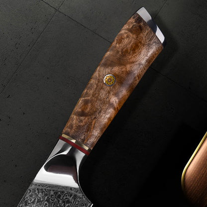 Cuchillo de chef de acero damasco para corte de carne inoxidable