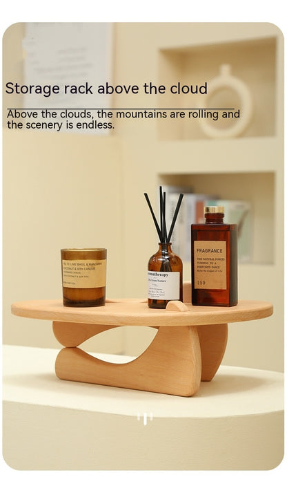 Étagère de Table en bois personnalisée, tasse de parfum, produits de soins de la peau, support de rangement en bois, présentoir en bois massif pour la maison