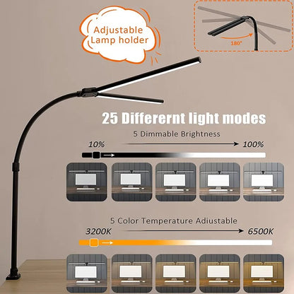 Lampe à pince de protection des yeux LED, travail d'apprentissage et de lecture