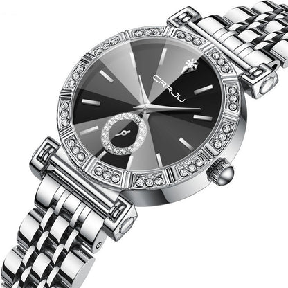 Montre pour femme avec ceinture en acier incrustée de diamants