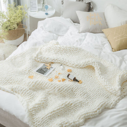 Couverture de sieste de bureau tricotée pour pause déjeuner sur canapé