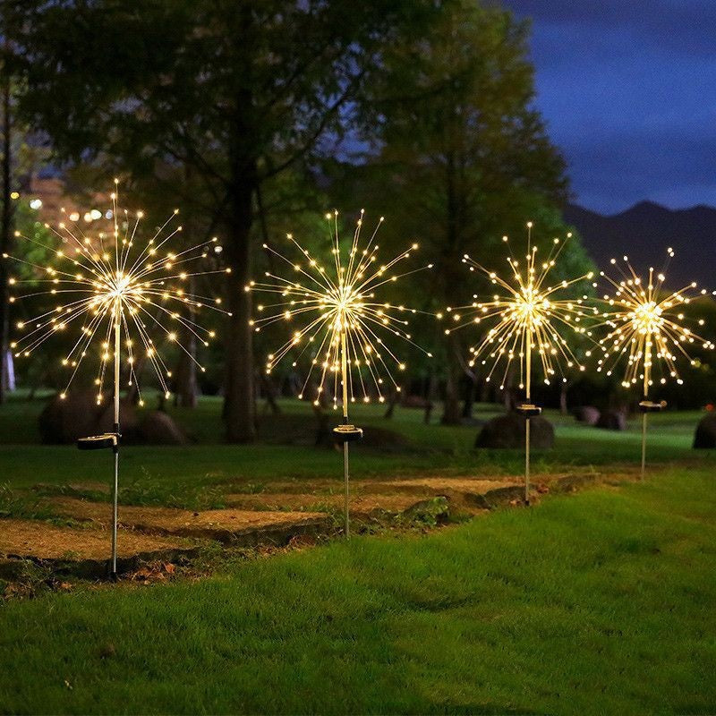 Fuegos artificiales solares Lámpara de tierra Jardín al aire libre Patio Vacaciones