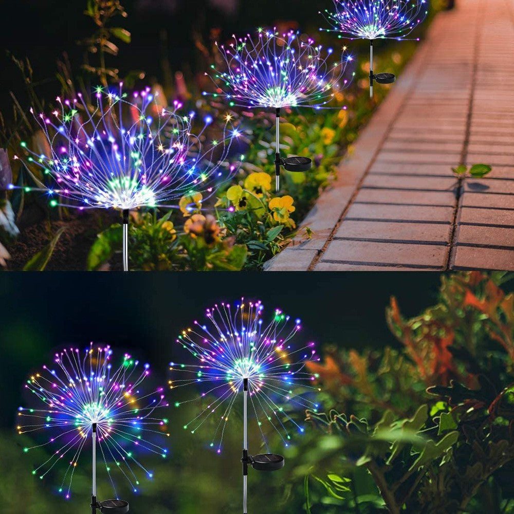 Fuegos artificiales solares Lámpara de tierra Jardín al aire libre Patio Vacaciones