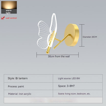 Lampe de table décorative en forme de papillon, lumière moderne et créative, de luxe, à utiliser au chevet du lit