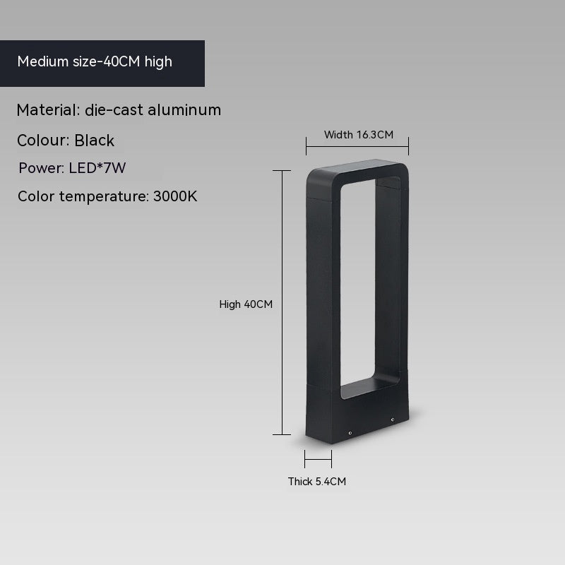 Lámpara de césped de aluminio fundido a presión para exteriores, iluminación escénica de parque, cuadrado minimalista moderno para patio