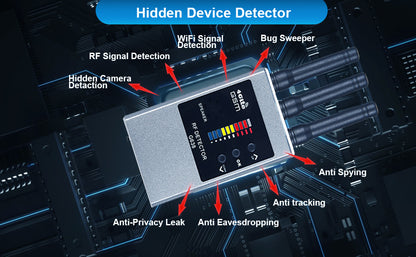 Détecteur de bugs RF, détecteur de caméra cachée, anti-espion, écoute Swe