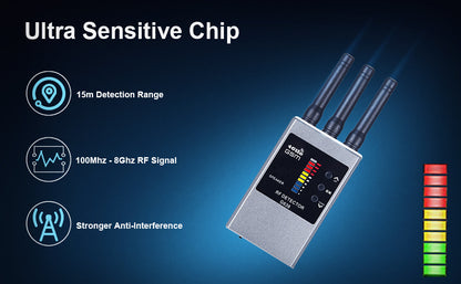 Detector de errores RF Buscador de cámaras ocultas Antiespía Escuche Swe