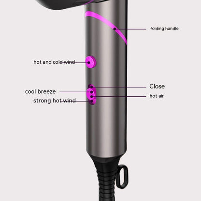 Sèche-cheveux pliable à température constante et haute puissance à anions