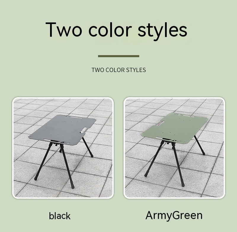 Outdoor Camping Blackened Aluminum Plate Folding Table