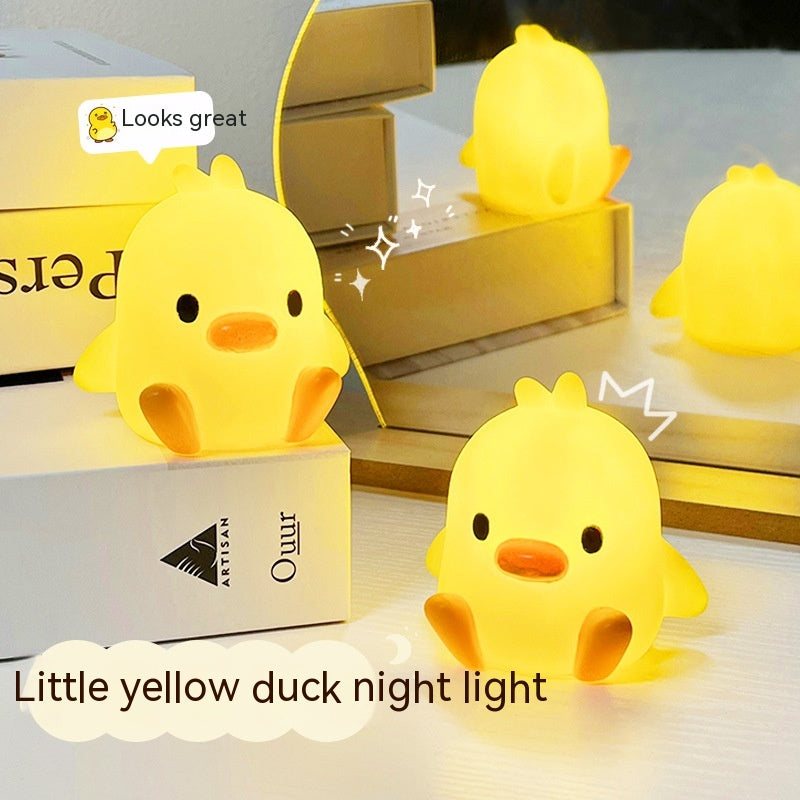 Pequeño pato amarillo pequeña lámpara de noche lámpara de noche lámpara de mesa desenchufada luz ambiental