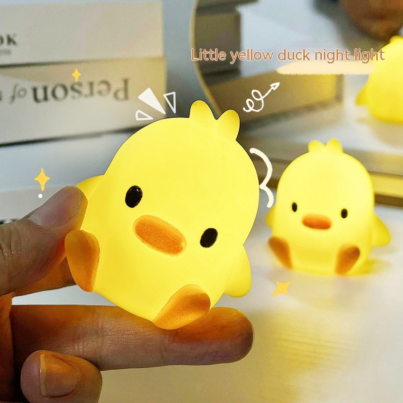 Pequeño pato amarillo pequeña lámpara de noche lámpara de noche lámpara de mesa desenchufada luz ambiental