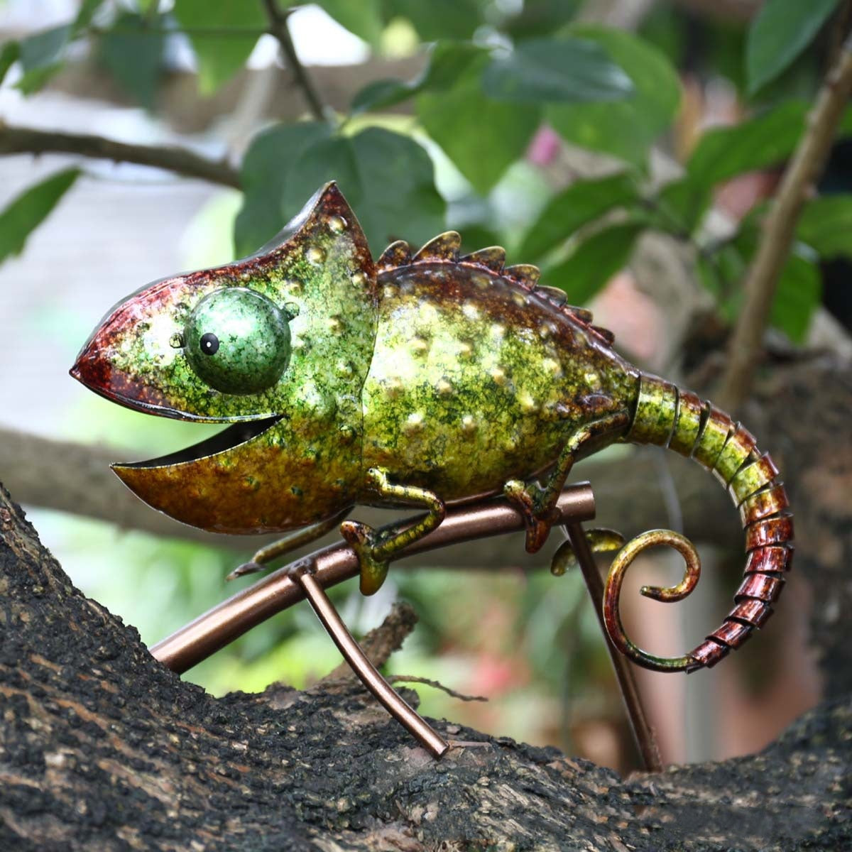 Painted Paint Iron Lizard Outdoor Garden Garden Garden Decorations