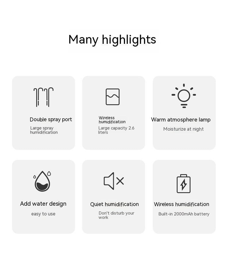 Humidificador de pulverización doble de gran capacidad, reemplazo de agua portátil comercial ligero de ambiente de 26L