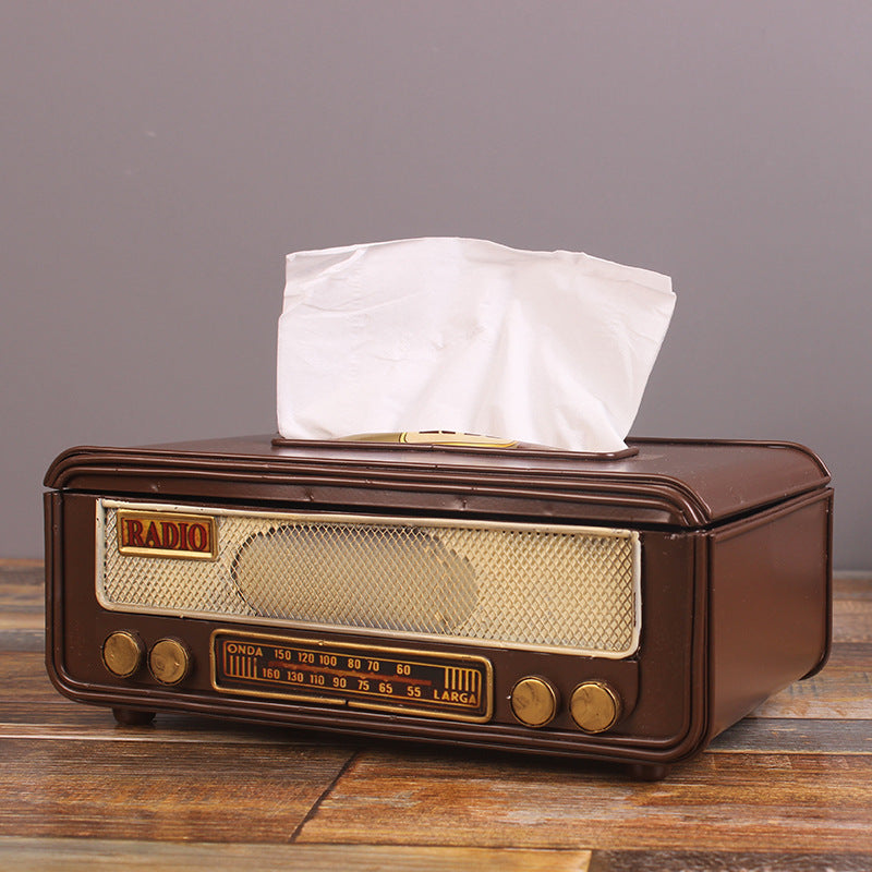 American Retro Radio Tissue Box European Home Dining Table Paper Extraction Box