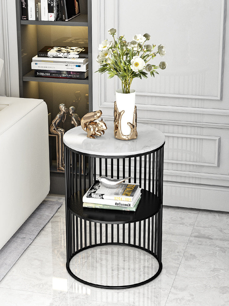 Petite table basse en fer forgé, mini support de rangement pour salon