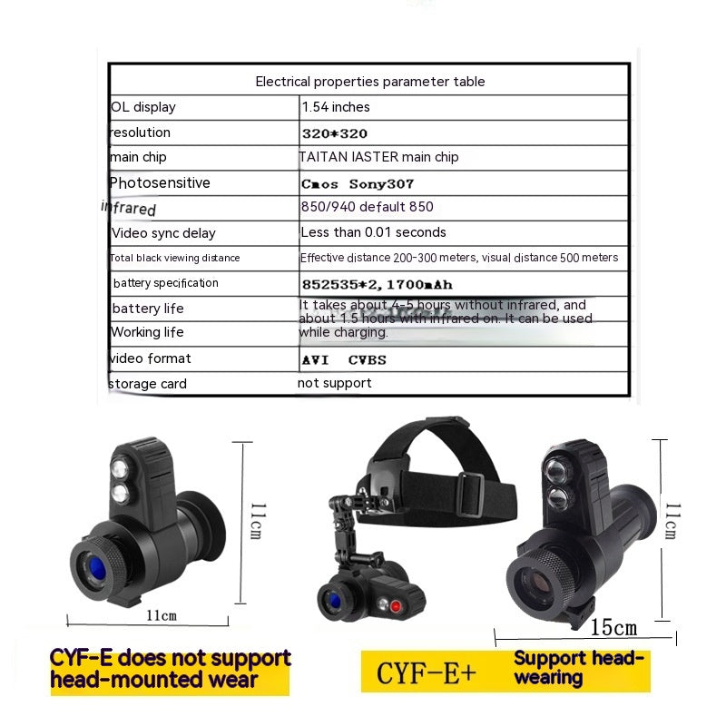 CYF-E Cursor Instrumento de visión nocturna Infrarrojo HD Telescopio Conjunto Apuntación láser