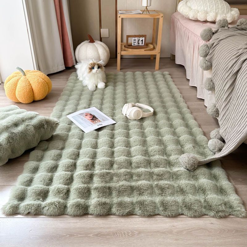 Tapis de sol en velours à bulles, Style crème, couverture de chevet de chambre à coucher