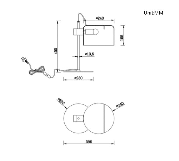 Lámpara de mesa de sala de estar modelo moderno simple