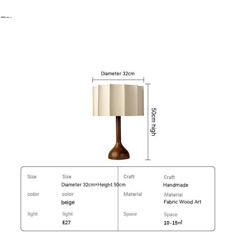 Lampe de table en bois massif de style japonais pour salon