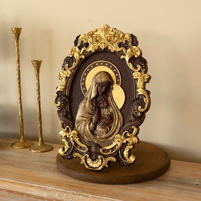 Adornos de talla de madera virgen decoración artesanía de madera