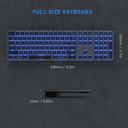 Multi-device Bluetooth Keyboard Backlit Rechargeable Wireless Keyboard 104 Button Android Multi-system Compatible