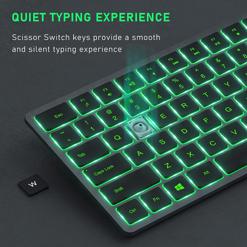 Multi-device Bluetooth Keyboard Backlit Rechargeable Wireless Keyboard 104 Button Android Multi-system Compatible