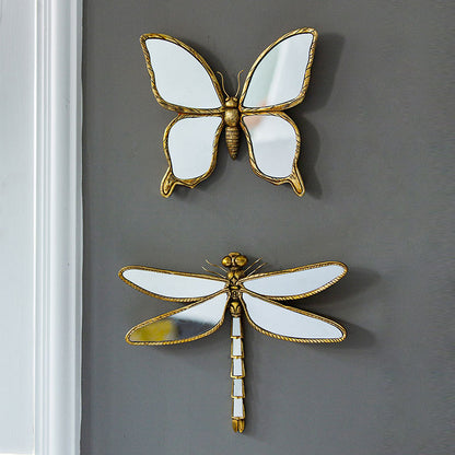 Colgante de pared de insectos con adornos de libélula de resina desgastada vintage