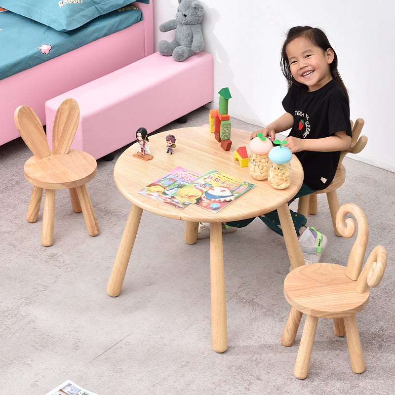 Traje de mesa y silla de madera maciza para jardín de infantes para niños