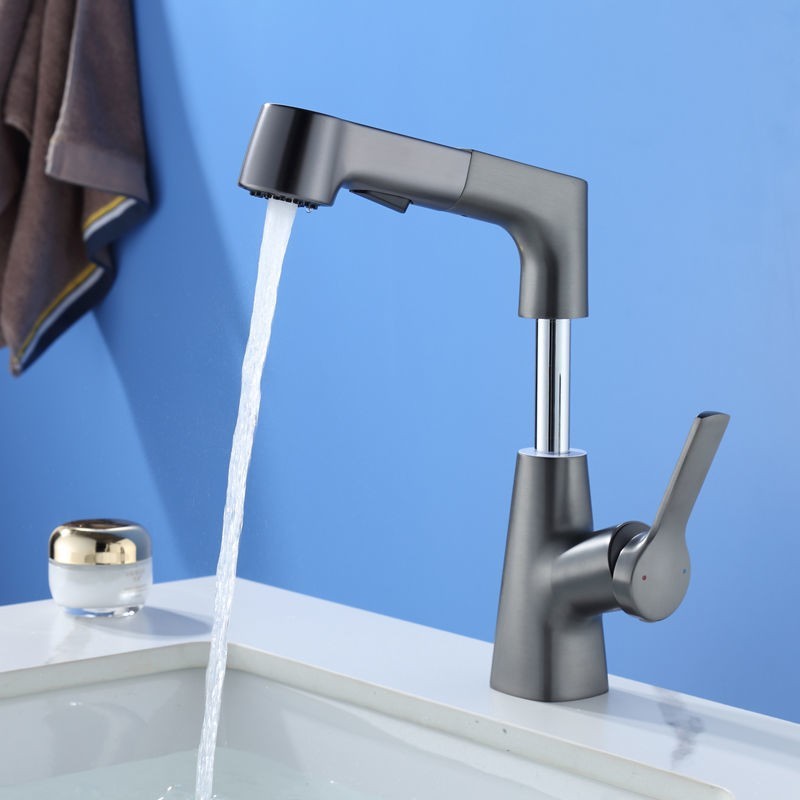 Robinet extractible réglable pour lavabo de table de salle de bain