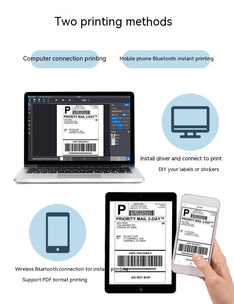 Mobile Phone Bluetooth Heat-sensitive Label Single Machine Phomemo PM241-BT