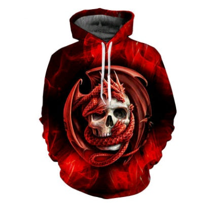 3D printing couple hooded sweater Halloween fashion WISP autumn and winter menswear