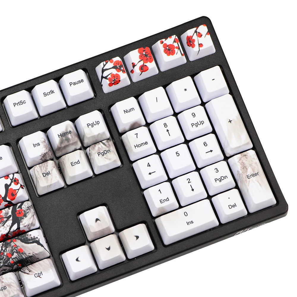 PBT Wangjiang Plum Keycap 109 Tecla OEM Altura Coreano Japonés 