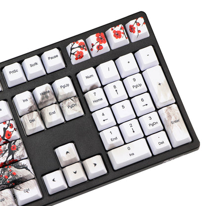 PBT Wangjiang Plum Keycap 109 Clé OEM Hauteur Coréen Japonais 