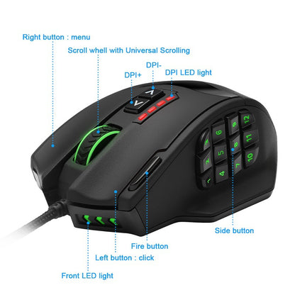 Souris de jeu rétroéclairée RVB