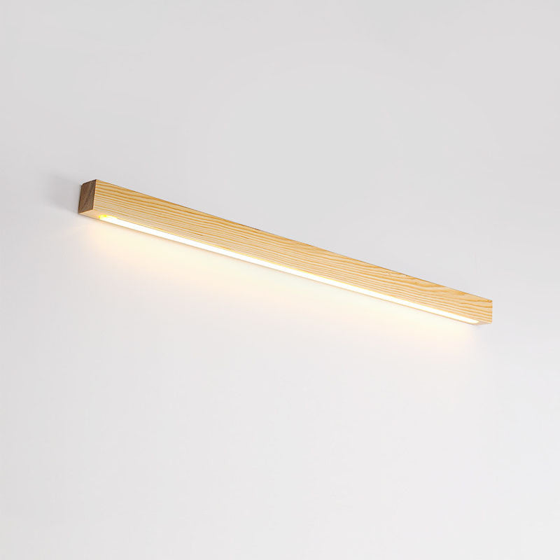 Walnut Color Log Strip Wall Lamp Modern Minimalist