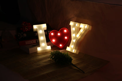 26 Letters White LED Night Light Marquee Sign Alphabet Lamp