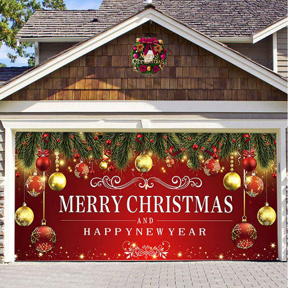 Tapiz de tela para puerta de garaje con fondo navideño