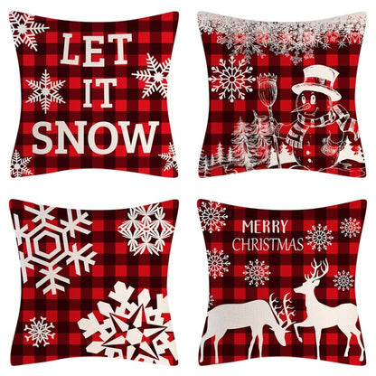 Home Decoration Christmas Pillow Cover Four-piece Set