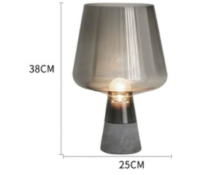 Simple modern cement glass table lamp