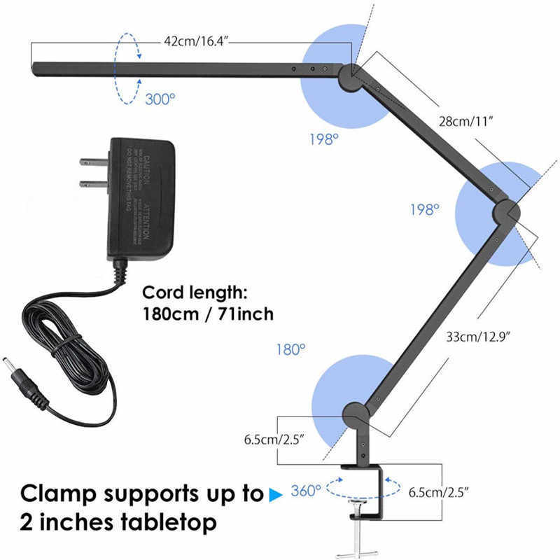 Protection des yeux lampe de Table pliante étudiant LED lampe de bureau d'étude lampe à pince