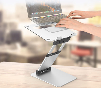 Notebook computer folding double-arm stepless stand