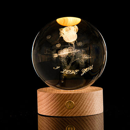 Luminous Galaxy Crystal Ball Decoration 3D Laser Inner Carving