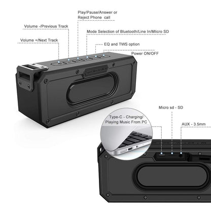 Outdoor Waterproof Portable 40W Bluetooth Speaker