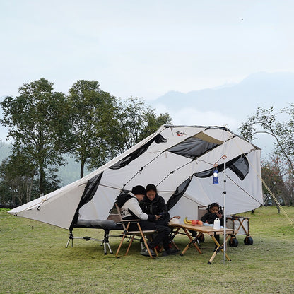 Tienda de campaña plegable tipo túnel para dos personas fuera del sitio para acampar al aire libre