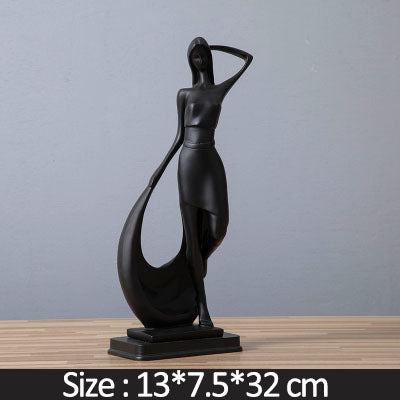 Figura de escultura moderna abstracta minimalista nórdica, estatua, artesanía de resina, decoración del hogar