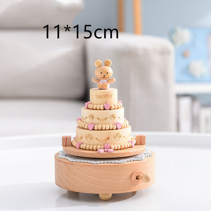 Music Boxes Innovative Rotating Musical Box Wooden Music Box Table Decoration